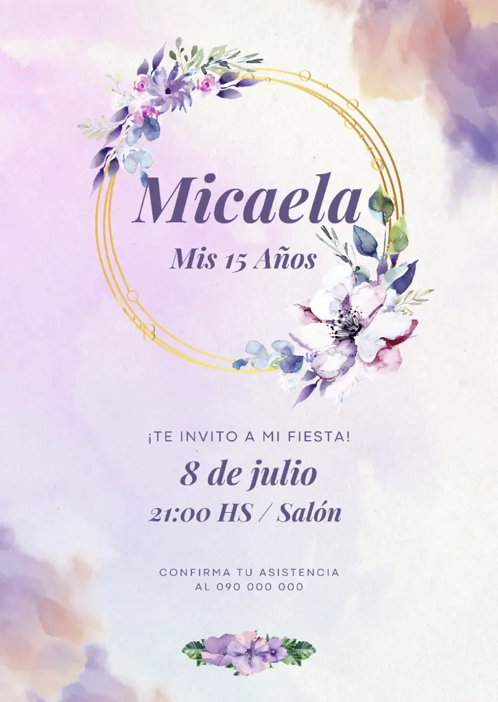 Tarjeta de Cumpleaños Digital Personalizada  - Invitación para WhatsApp “Sueños de Lavanda💜