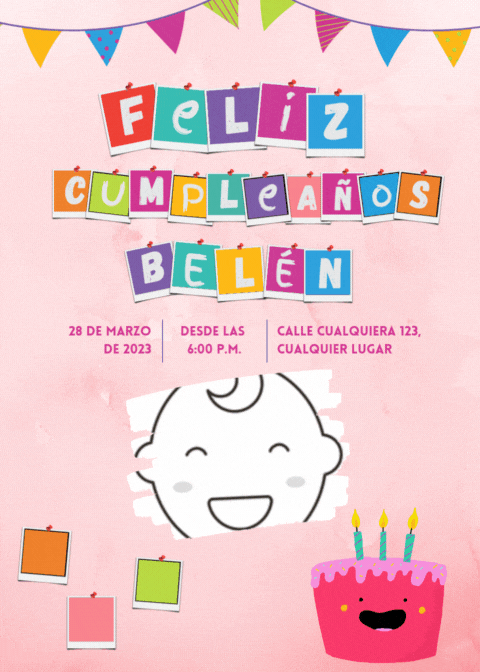 [00004] 🎂 Tarjeta Digital Animada de Cumpleaños Infantil - Personalizable con Foto